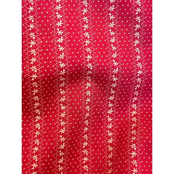 Lauren Ralph Lauren Red White Floral Striped Dot Button Up Cottagecore Prairie - Picture 7 of 7